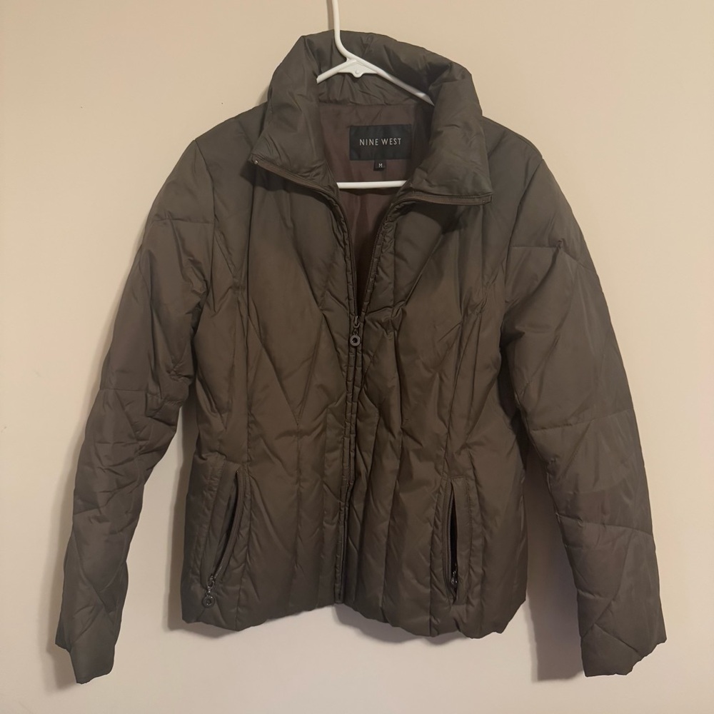 Nine West brown puffer coat-‎ medium